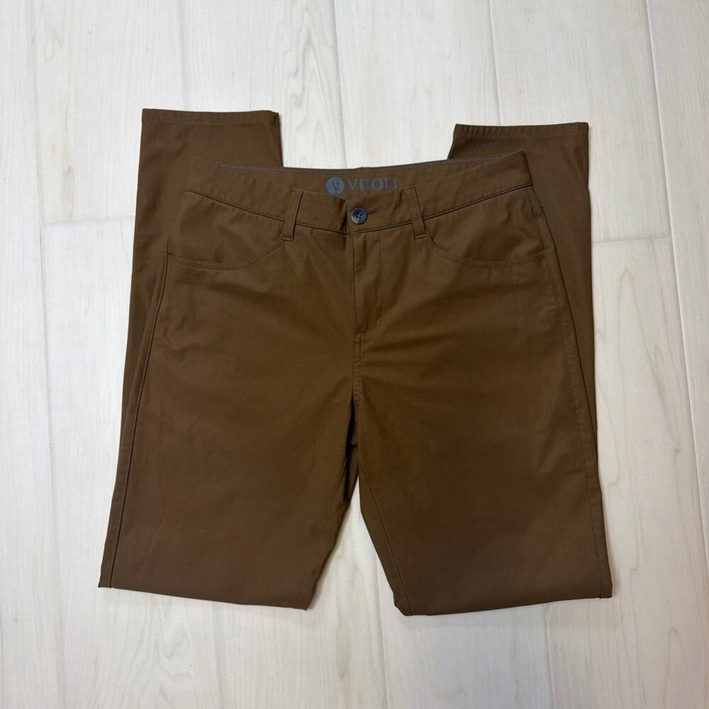 Vuori Meta Pant Khaki Men's 5-Pocket Performance Golf Travel Trouser Size 30